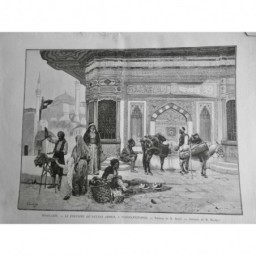 1892 MI CONSTANTINOPLE SULTAN AHMED FONTAINE SCULTURE ORNEMENT