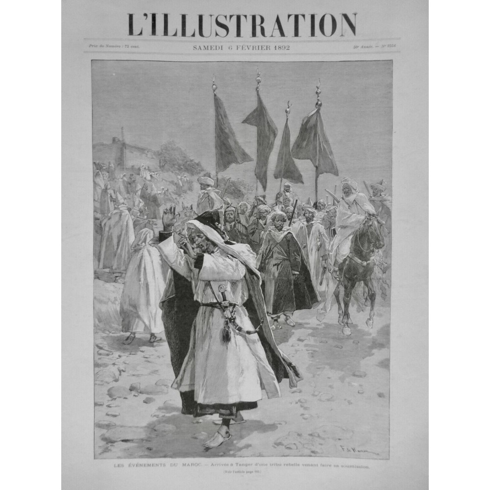 1892 I MAROC INSURRECTION TANGER ARRIVEE TRIBU REBELLE SOUMISSION