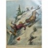 1937 TI ANIMAUX CHIEN SAUVETEUR ENFANT NEIGE GLISSADE LUGE CHUTE RAVIN ST BERNAR