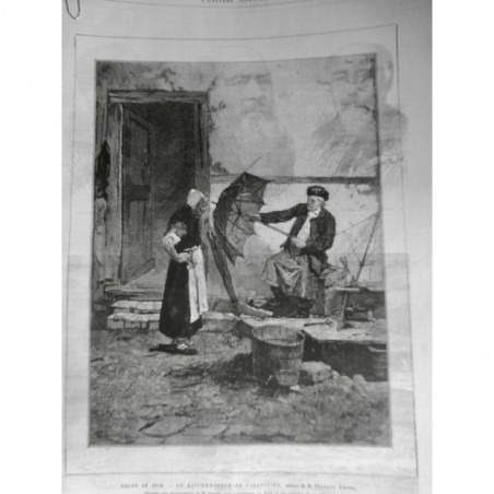 1879 UI RACOMMODEUR PARAPLUIE TABLEAU BOEDER ATELIER OUTILS