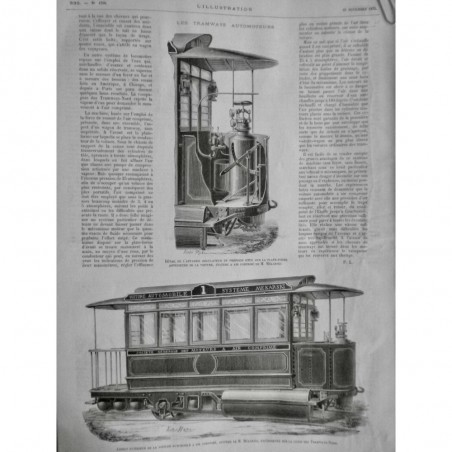 1875 I VOITURE AUTOMOBILE AIR COMPRIMÉ MEKARSKI TRAMWAY MOTEUR