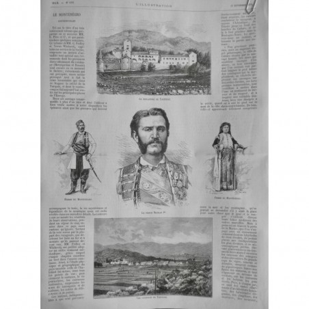 1875 I MONTENEGRO PRINCE NICOLAS 1ER TSETTINIÉ MONASTERE