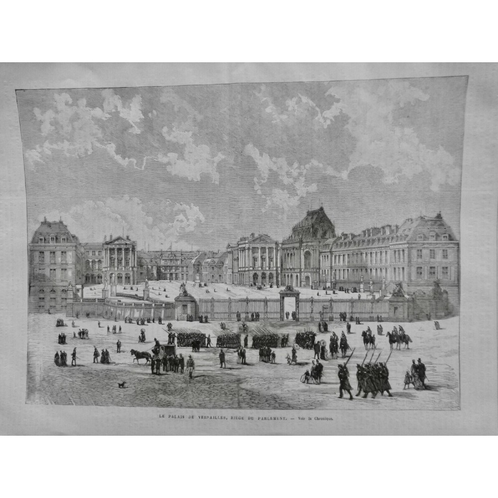 1879 UI PALAIS VERSAILLE SIEGE PARLEMENT GALERIE COLONNADE TRIBUNE