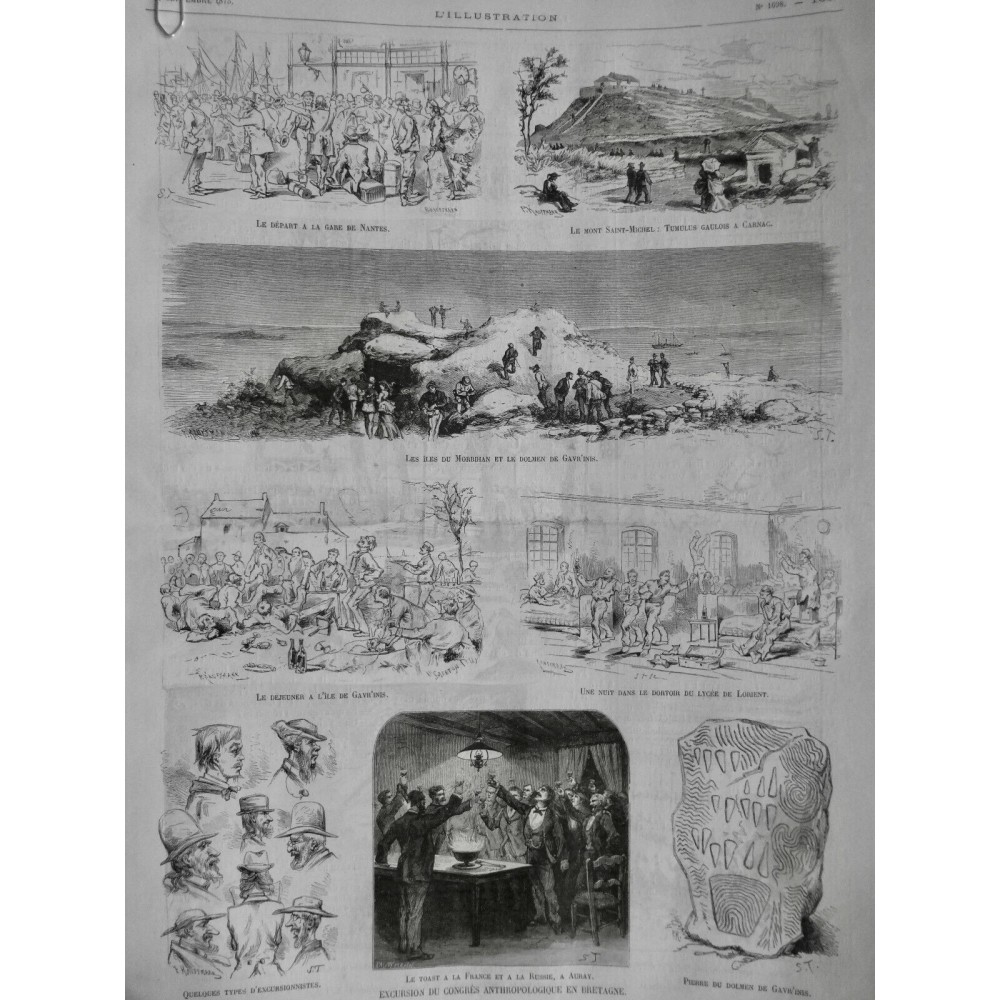 1875 I BRETAGNE EXCURSION ANTHROPOLOGIQUE MONT ST MICHEL ILES MORBIHAN