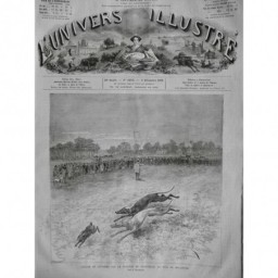 1879 UI COURSE LEVRIER CHIEN BAGATELLE LIEVRE BOIS BOULOGNE