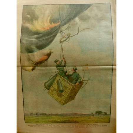 1923 DC AIR AVIATION ROME CIEL BALLON DIRIGEABLE INCENDIE TOILE FLAMME