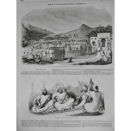 1846 I MAROC TETUAN DEBARQUEMENT SIDI BEN ACHACHE MERTIL MUSICIEN LUTHE CORDE