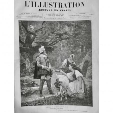 1878 I FONTAINEBLEAU HENRI IV BOL LAIT CHEVRE TRAITE DESALTERER