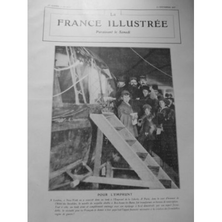 1917 FI GUERRE ZEPPELIN BUREAU SOUSCRIPTION INVALIDES EMPRUNT TANK