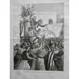 1879 UI JERUSALEM DIMANCHE RAMEAUX FÊTE RELIGIEUSE BRANCHE OLIVIER