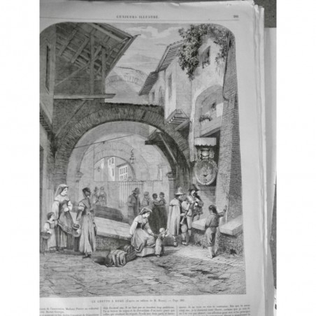 1860 JUDAICA ROME GHETTO MERE ENFANT JUIF TABLEAU HAAGE