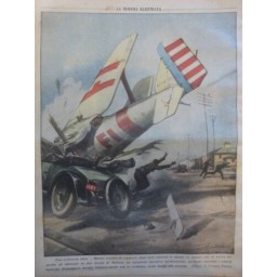 1928 TI AIR AVIATION BALLON ACCIDENT AVION CHUTE AUTOMOBILE