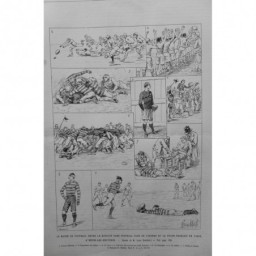 1894 UI FOOTBALL MATCH ROSSLYN PARK LONDRES STADE FRANCAIS MELEE PLAIE RUGBY