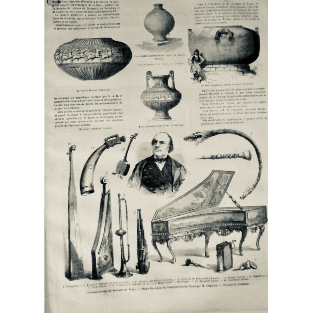 1866 MI PARIS CONSERVATOIRE MUSIQUE INSTRUMENT CLAPISSON