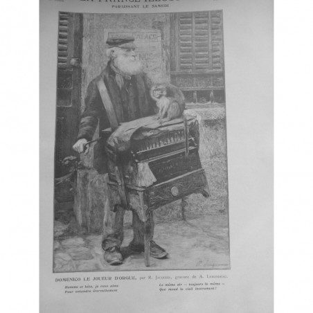 1906 FI ORGUE JOUEUR DOMENICO MANIVELLE CHANT SINGE TABLEAU JACQUIER LERONDEAU