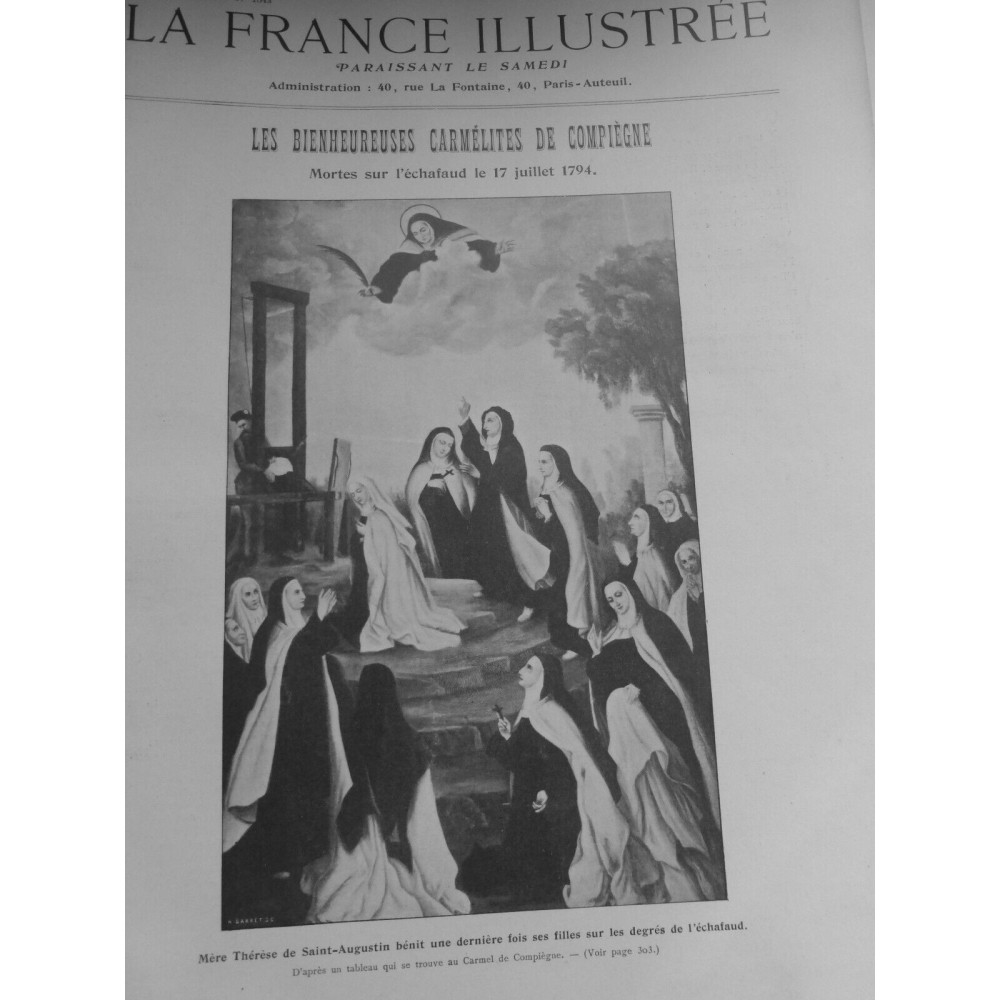 1906 FI MERE THERESE SAINT-AUGUSTIN BENEDICTION FILLE ECHAFAUD RELIGION