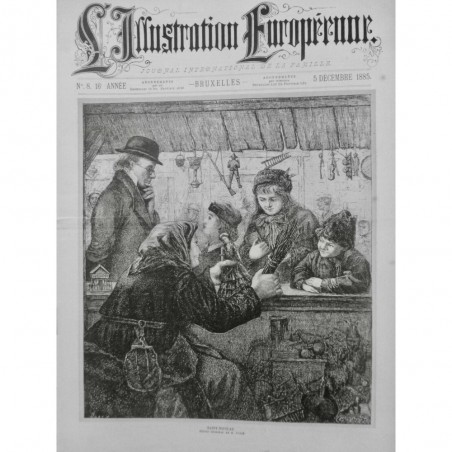 1885 IE NOEL SAINT NICOLAS DESSIN GORIN CROYANCE LEGENDE MARCHANDE JOUET ENFANCE