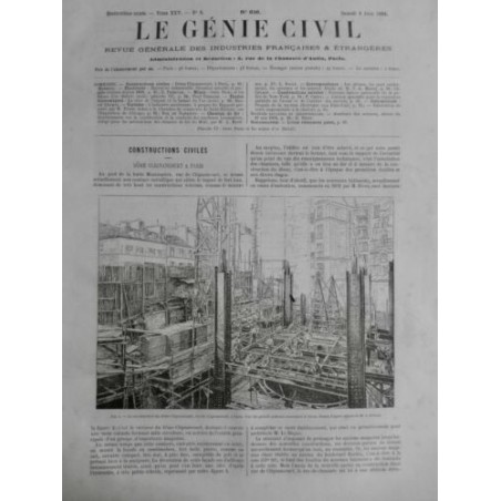 1894 GENIE CIVIL CONSTRUCTION DÔME CLIGNANCOURT PARIS POTEAU METALLIQUE