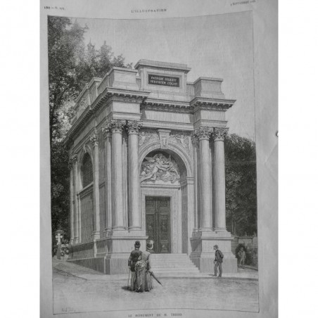 1887 I PERE LACHAISE MONUMENT M THIERS TOMBEAU ALDROPHE ARCHITECTE