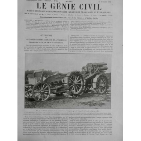 1914 GENIE CIVIL ARTILLERIE LOURDE OBUSIER ALLEMAND AUTRICHIEN