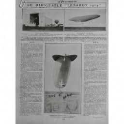 1902 VI DIRIGEABLE LEBAUDY AERODROME MOISSON ATTERRISSAGE