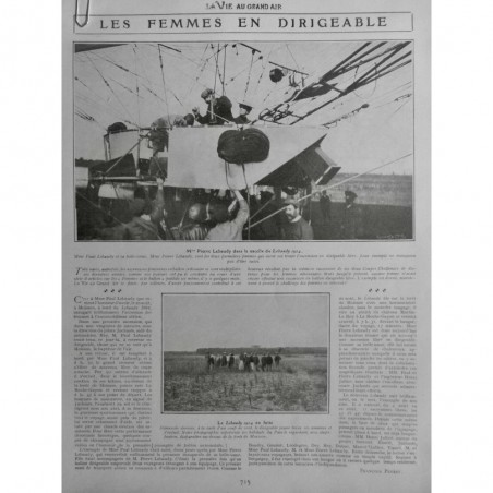 1904 VAGA DIRIGEABLE LEBAUDY FEMME NACELLE ASCENSION