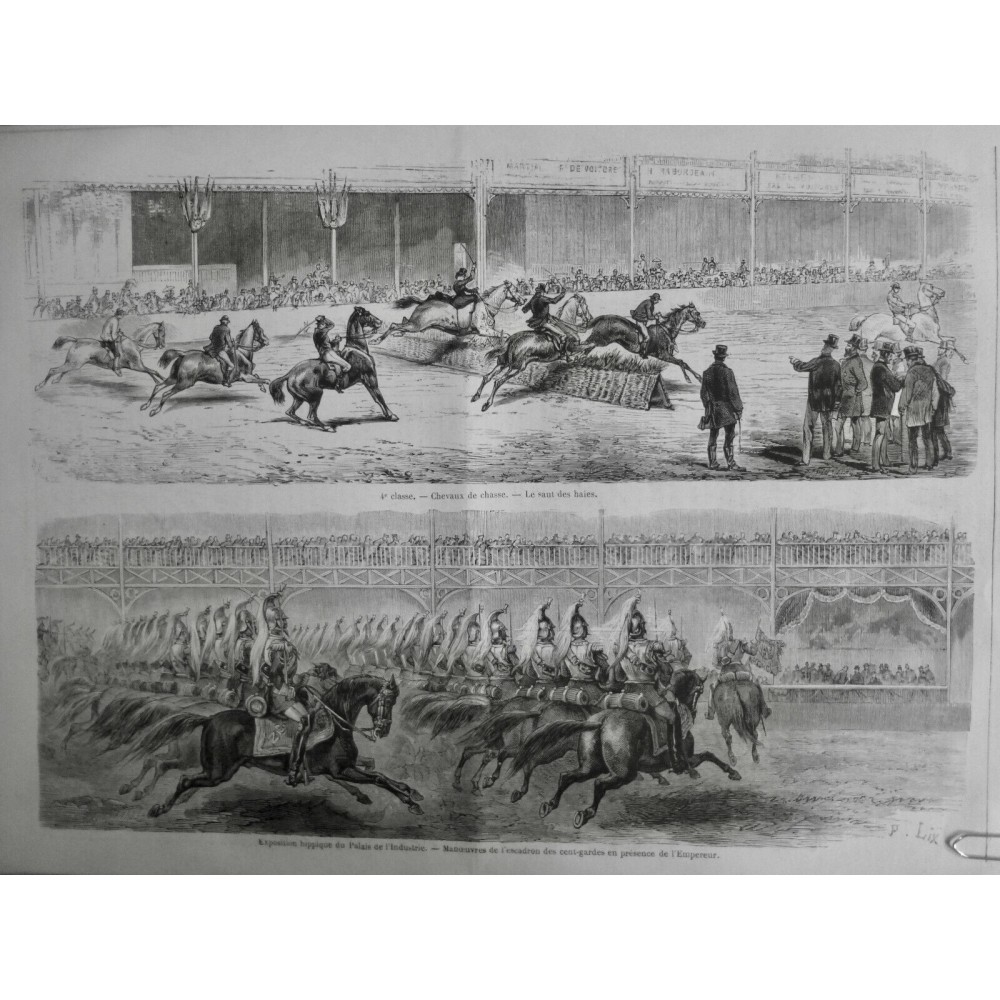 1870 MI EQUITATION CHEVAL EXPOSITION HIPPIQUE PALAIS INDUSTRIE ESCADRON EMPEREUR