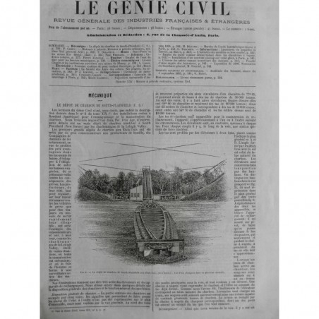 1893 GENIE CIVIL ETATS UNIS DEPOT CHARBON SOUTH PLAINFIELD EMMAGASINAGE