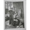 1885 IE MOINE ARTISTE PEINTRE PINCEAU CHEVALET TABLEAU HENLEY