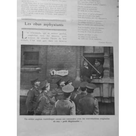 1915 FI GUERRE SOLDAT ANGLAIS VENTRILOQUE MARIONNETTE HIGHLANDER