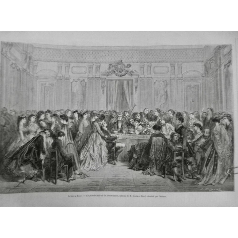 1868 MI CASINO BADE JEU GRANDE SALLE CONVERSATION JETON CROUPIER