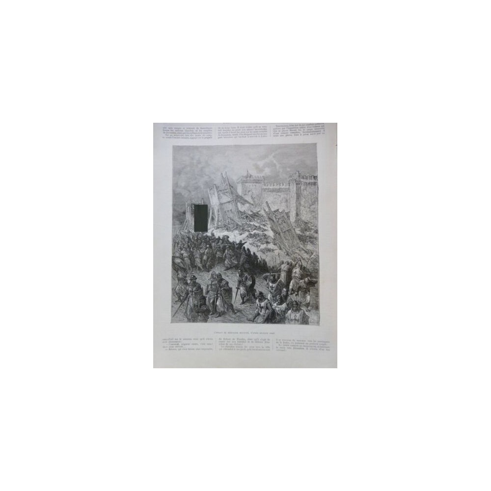 1850 IE JERUSALEM ASSAUT REPOUSSE CROISÉS MURAILLES INFIDELES COMBAT