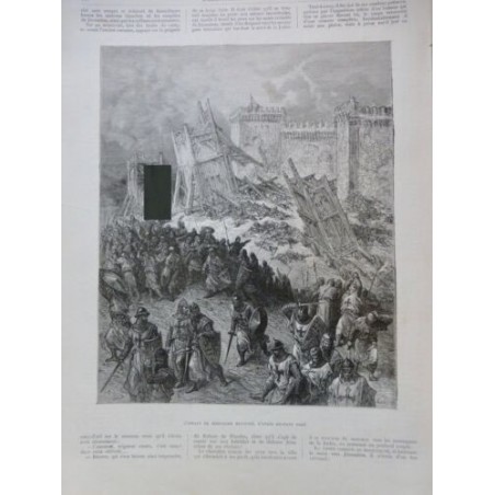 1850 IE JERUSALEM ASSAUT REPOUSSE CROISÉS MURAILLES INFIDELES COMBAT