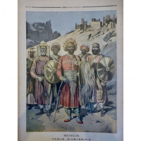 1895 PJ ABYSSINIE MENELIK NEGUS CHOA EMPEREUR ETHIOPIE PORTRAIT