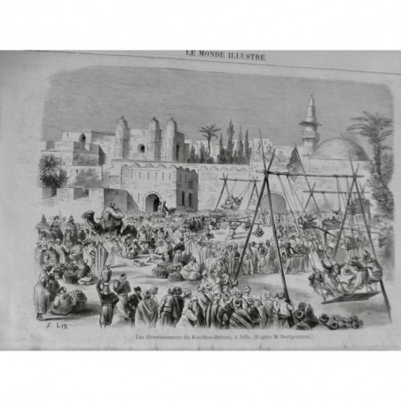 1870 PALESTINE JAFFA DIVERTISSEMENT KOURBAN-BEÏRAM DARTIGUENAVE