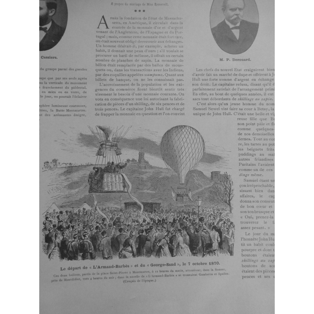 1906 FI BALLON MONTGOLFIERE DEPART ARMAND-BARBES GEORGE-SAND DEROUAD CASSIERS