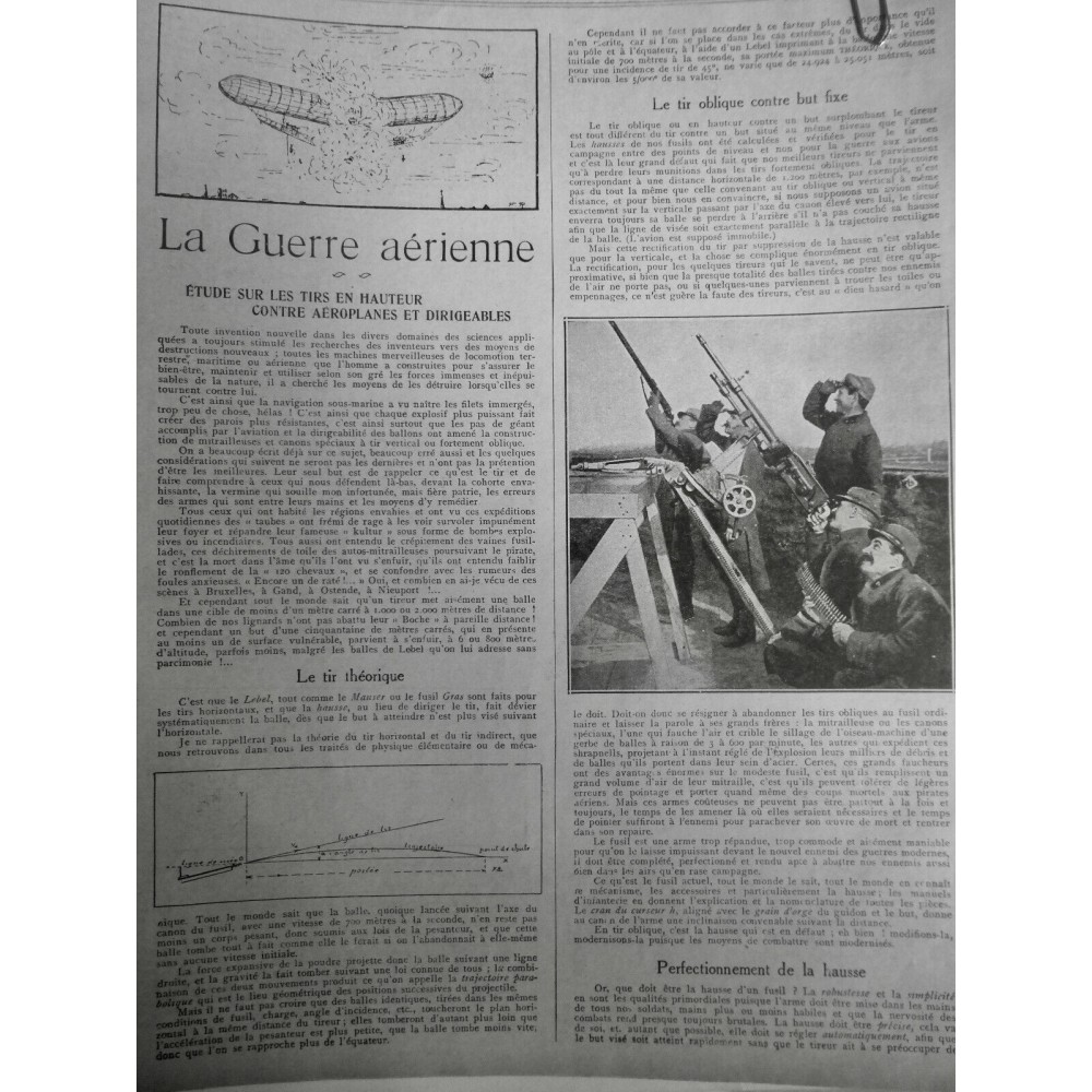 1915 PDF DIRIGEABLE GUERE AERIENNE TIR AUTEUR AEROPLANE