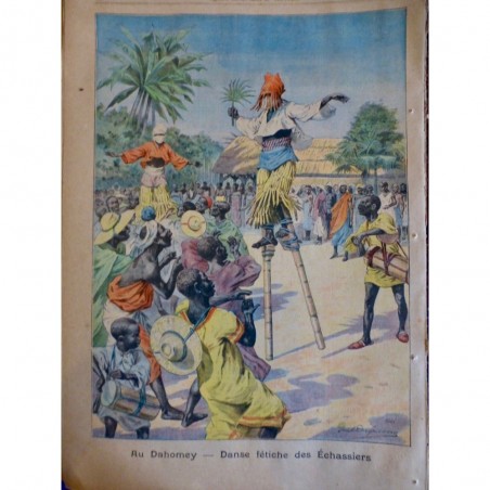 1907 PP DAHOMEY DANSE FETICHE ECHASSIER ECHASSE INDIGENE