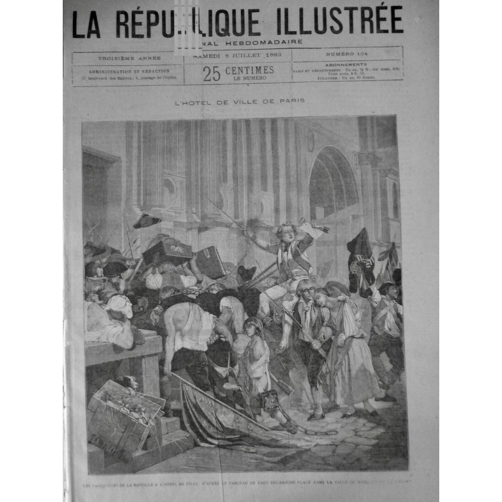 1894 BASTILLE VINOY ATTAQUE HÔTEL VILLE DEMOLITION PALLOY 3 JOURNEAUX