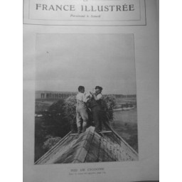 1918 FI GUERRE ALSACE RETOUR CIGOGNES NID TOIT