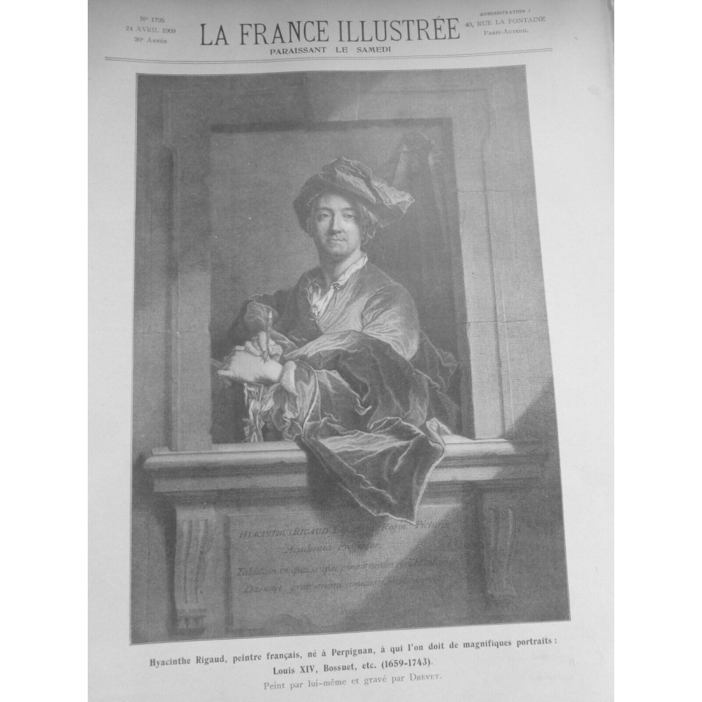 1909 FI HYACINTHE RIGAUD PEINTRE PORTRAIT LOUIS XIV BOSSUET TABLEAU