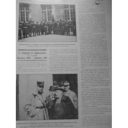 1918 FI GUERRE SORBONNE COMMEMORATION PROTESTATION ALSACE LORRAINE ABBE