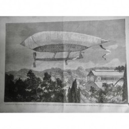 1884 MI DIRIGEABLE MILITAIRE CAPITAINE RENARD AEROSTAT CHALAIS