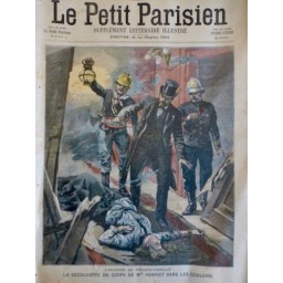 1900 PP INCENDIE THEATRE FRANCAIS CORPS MLLE HENRIOT POMPIER