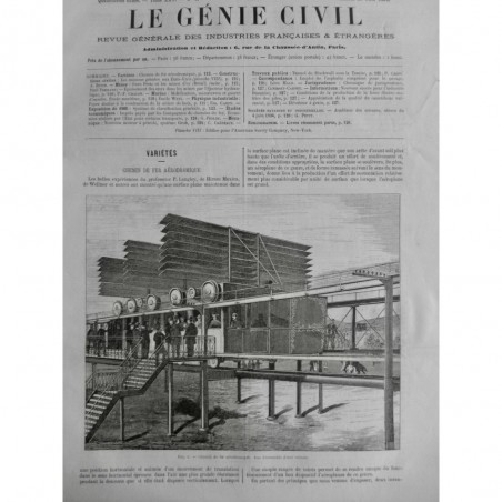 1894 GENIE CIVIL CHEMIN FER AERODROMIQUE LANGLEY MAXIM WELLNER VOITURE