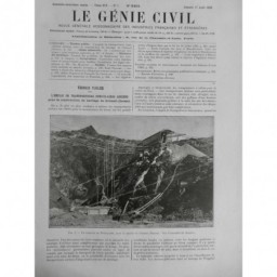 1929 GENIE CIVIL BARRAGE SPITALLAMM MASSIF GRIMSEL SUISSE FUNICULAIRE AERIEN