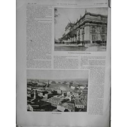 1906 FI SANTIAGO GOUVERNEMENT BATIMENT VALPARAISO PORT NAVIRE