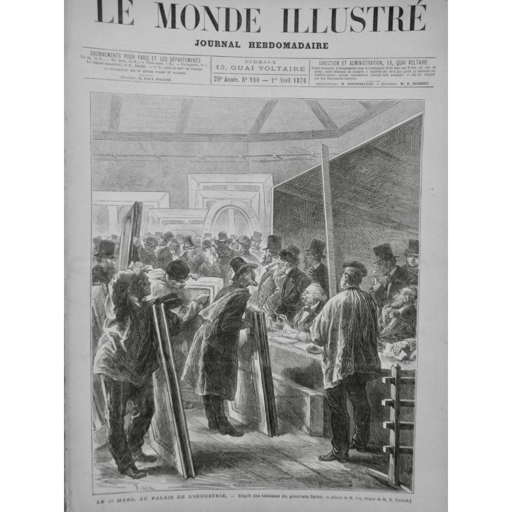 1876 MI PALAIS INDUSTRIE EXPOSITION PEINTURE DEPOT TABLEAU ARTISTE PEINTRE LIX