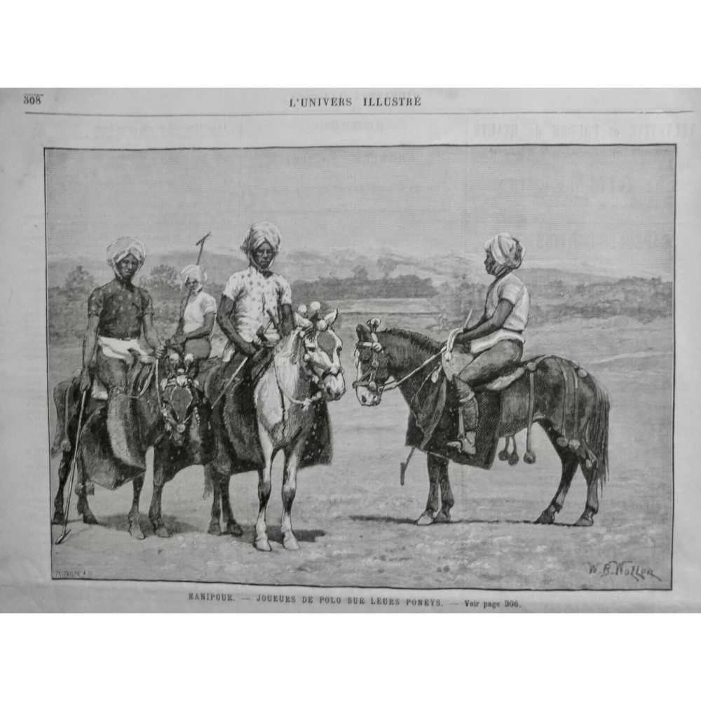 1872 UI POLO MANIPOUR INDIGENE PONEY JOUEUR