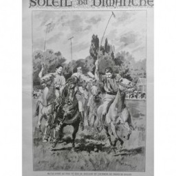 1872 UI POLO BOIS BOULOGNE MATCH PRINCE DE GALLES MAILLET BALLE